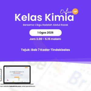 kelas kimia 1 ogos 2026